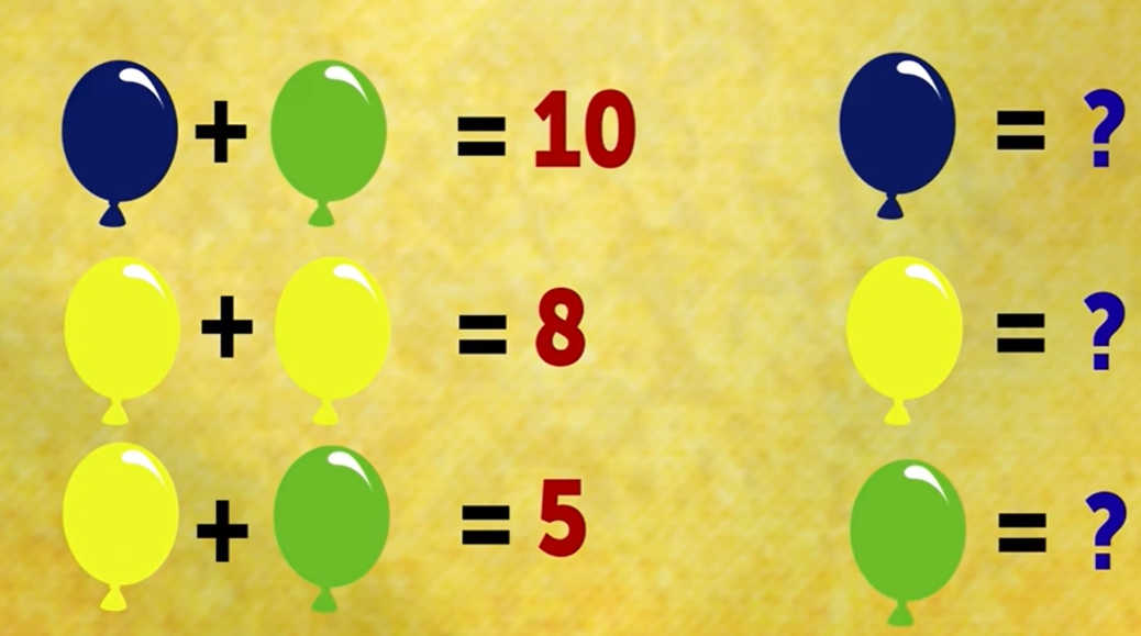 Brain Teaser for Geniuses Find the value of balloons in 9 Seconds!
